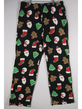Celebrate Together Men's Fleece Soft Christmas Pajama Pants Size L Black
